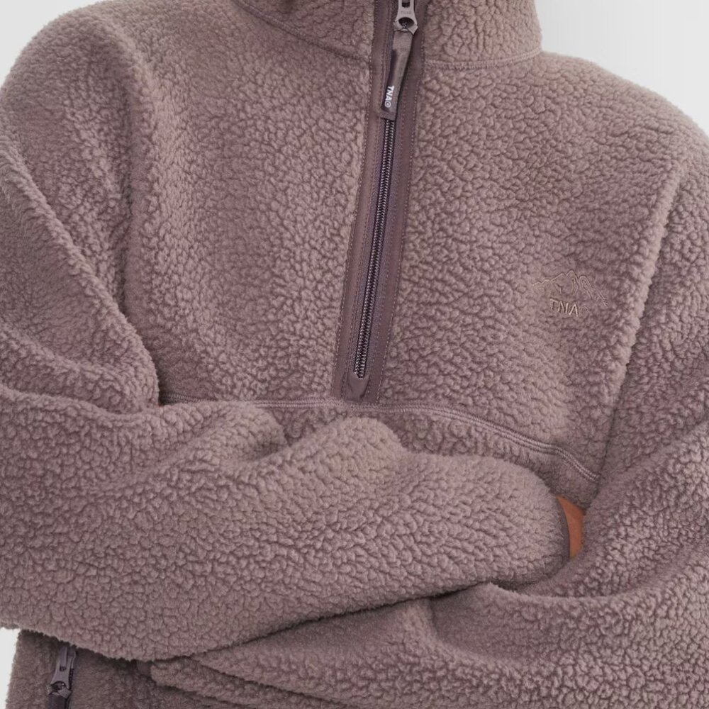Aritzia Polartec® Thermal Pro™ 1/2 Zip Sweater in Smoked Eggplant - Picture 4 of 9